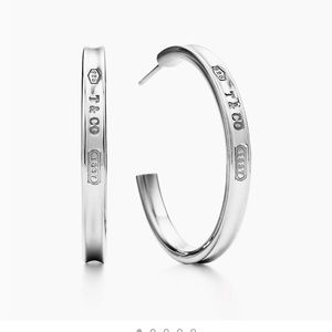 Tiffany & Co. Silver Medium Hoop Earrings